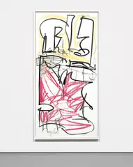 Untitled by Aaron Garber-Maikovska, 2014, ink and pastel on fluted polyboard mounted to artist’s frame, sold Jun 2021