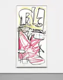 Untitled by Aaron Garber-Maikovska, 2014, ink and pastel on fluted polyboard mounted to artist’s frame, sold Jun 2021