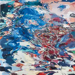 Figure k-h-7 by Anne Kagioka Rigoulet, 2020, oil and mixed media on panel, sold Jun 2021