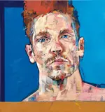 Andrew Salgado, Blue Portrait of Jake, 2015, oil on canvas