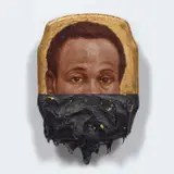 Titus Kaphar, Jerome X, 2014, oil, gold leaf and tar on panel