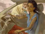 Salman Toor, Girl with Beggar, 2013, oil on canvas