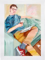 Ian by Rebecca Ness, 2020, gouache and colored pencil on paper, sold Sep 2021