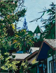 Hilary Pecis, Untitled (Pyrenees Rooftop), 2019, colored pencil on paper