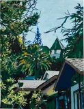 Hilary Pecis, Untitled (Pyrenees Rooftop), 2019, colored pencil on paper