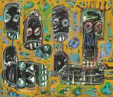 Aboudia, Untitled, 2014, acrylic and oil on canvas