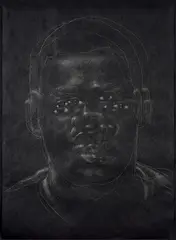 Titus Kaphar, The Jerome Project (Asphalt and Chalk) XIII, 2015, chalk on asphalt paper
