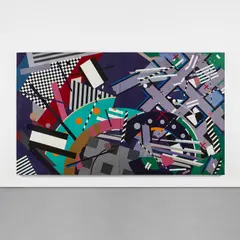 Robert Reed, San Romano, Legal Action, 1980–1981, Aqua-tec on canvas, diptych