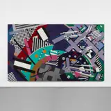 Robert Reed, San Romano, Legal Action, 1980–1981, Aqua-tec on canvas, diptych