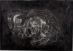 Yashua Klos, The First Seen 'Two Crown' Meteor, 2010, woodblock print on paper