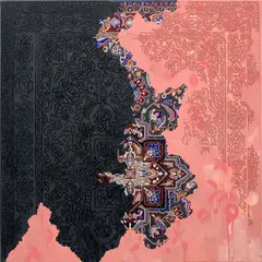 Bahar Bambi, Reading Between the Lines, 2021, acrylic and spray paint on canvas