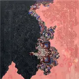 Bahar Bambi, Reading Between the Lines, 2021, acrylic and spray paint on canvas
