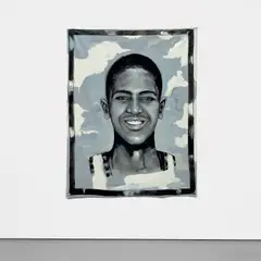 Julian Gaines, Ben Wilson, 2021, acrylic and graphite on unstretched canvas