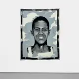 Julian Gaines, Ben Wilson, 2021, acrylic and graphite on unstretched canvas