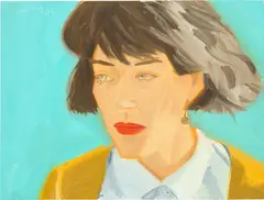 Horizontal Samantha Study by Alex Katz, 1985, oil on board, sold Sep 2021