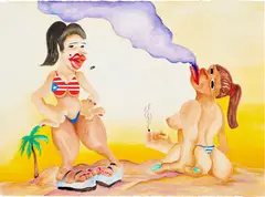 Cheyenne Julien, Chocha Beach, 2016, acrylic, watercolor and graphite on paper