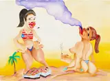 Cheyenne Julien, Chocha Beach, 2016, acrylic, watercolor and graphite on paper