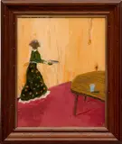 Brandon Landers, Untitled, 2017, oil on canvas, laid on board, in artist's frame