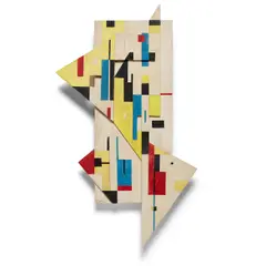 Estructura en el espacio by Sandu Darie, 1957, casein on wood, sold Sep 2021