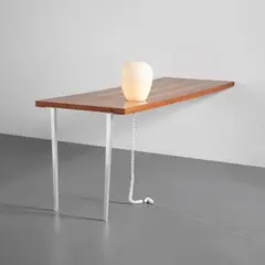 Untitled by Jorge Pardo, 1994, walnut veneer on MDF, glass, wood and wiring, sold Sep 2021