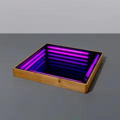 Iván Navarro, Black Hole of Light, 2004, neon, mirror, one way mirror, wooden frame and electrical components