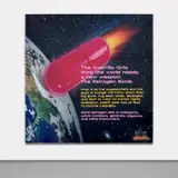 Guerrilla Girls, Estrogen Bomb, 2014, screenprint on canvas