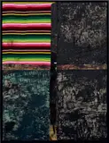 Sterling Ruby, WIDW. BALLISTIC., 2017, acrylic, oil, elastic and cardboard on canvas, mounted to aluminum, in artist's frame