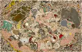 Tim Hawkinson, Paint Drip Mosaic, 1993, studio acrylic paint drips on canvas, laid on panel