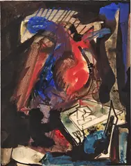 Untitled by Hans Hofmann, 1945, watercolor and ink on paper, sold Sep 2021