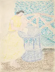 Milton Avery, The Letter, 1957, oil crayon and pencil on paper