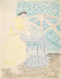 Milton Avery, The Letter, 1957, oil crayon and pencil on paper