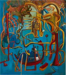 Untitled by George Condo, 1983, oil on canvas, sold Sep 2021