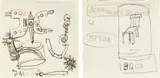 Jean-Michel Basquiat, Two works: Untitled, 1985, (i) ink on paper (ii) ink and graphite on paper