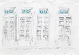 Damien Hirst, Drawing for Theology, Philosophy, Medicine, Justice, 2006, graphite and crayon on paper