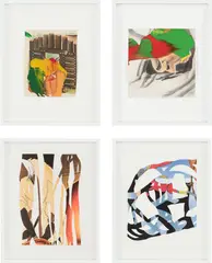 Arturo Herrera, Four Works: Untitled, 2002, (i; ii) acrylic on printed paper (iii; iv) gouache on paper