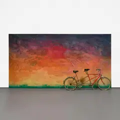 Friedrich Kunath, Untitled, 2007, watercolor on canvas and tandem bicycle