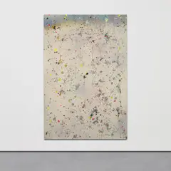John Armleder, Richoux/Harry's, 2013, acrylic, glitter, adhesive and spray paint on canvas