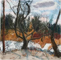 December, Amagansett #17 by Jennifer Bartlett, 2002, pastel on paper, sold Sep 2021