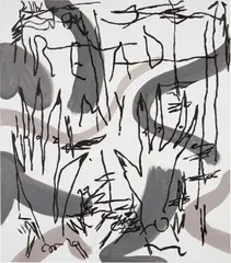 Mira Dancy, Read My, 2014, acrylic on canvas
