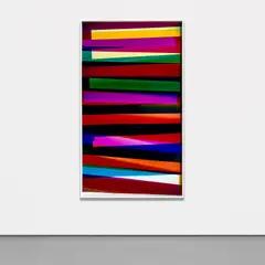 Four Magnet, Three Color Curl (CMY: Irvine, California, January 1, 2010, Fuji Crystal Archive Type C, 00510) by Walead Beshty, 2010, chromogenic print, sold Sep 2021