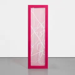 Untitled by Israel Lund, 2014, emulsion on acrylic mesh screen, in powder-coated aluminum armature, sold Sep 2021