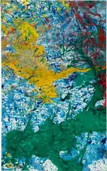 Shôzô Shimamoto, Untitled, 2010, acrylic and broken glass on canvas