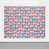 Jonathan Horowitz, Beyonce / Polar Bears (264 Cans), 2017, UV ink on vinyl