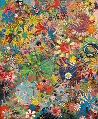 Gelitin, Flower Painting, 2009, Plasticine on panel