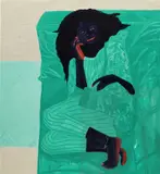 Kwesi Botchway, Green Sofa, 2020, acrylic on canvas