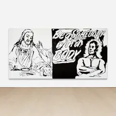 Andy Warhol, The Last Supper/Be a Somebody with a Body, 1986, acrylic and silkscreen ink on canvas