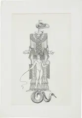 Strange Hallucination! by Max Ernst, 1948, collage and ink on paper, mounted on card, sold Nov 2021