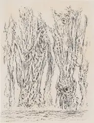Max Ernst, Forêt, 1964, frottage on paper