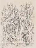 Max Ernst, Forêt, 1964, frottage on paper