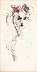 Léonor Fini, Untitled, 1946, watercolor and ink on paper